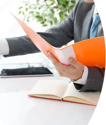 書類を確認するビジネスパーソンの手元